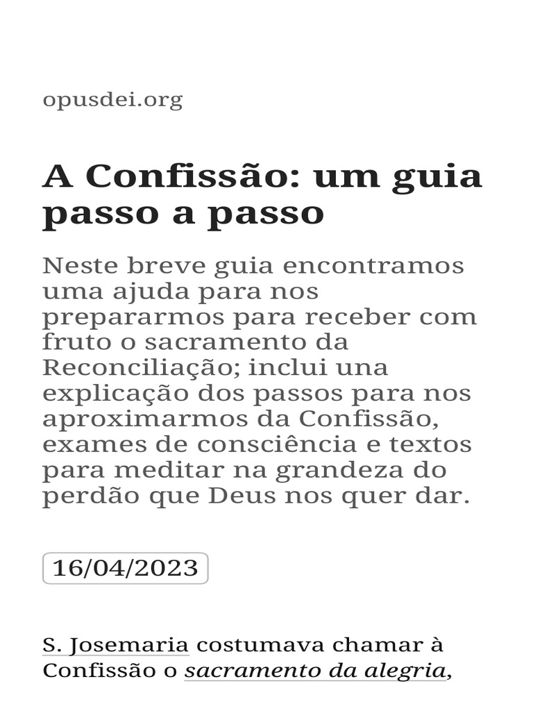 Guia Prático para a Confissão | PDF