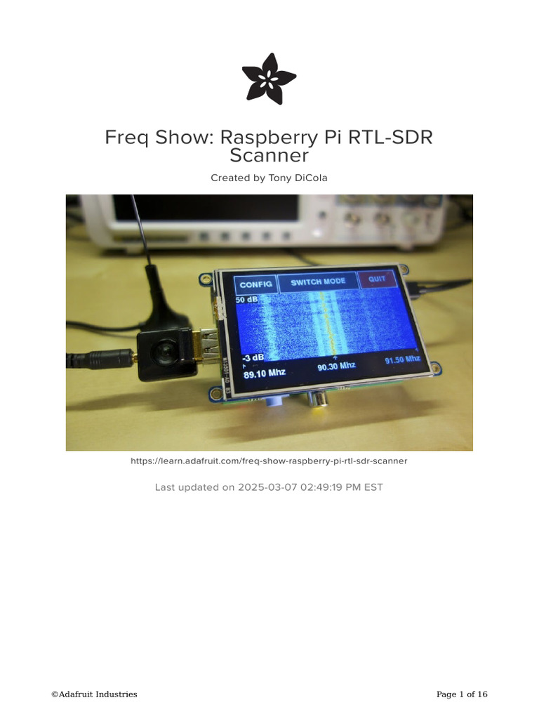 Freq Show Raspberry Pi RTL SDR Scanner | PDF | Software Defined Radio ...