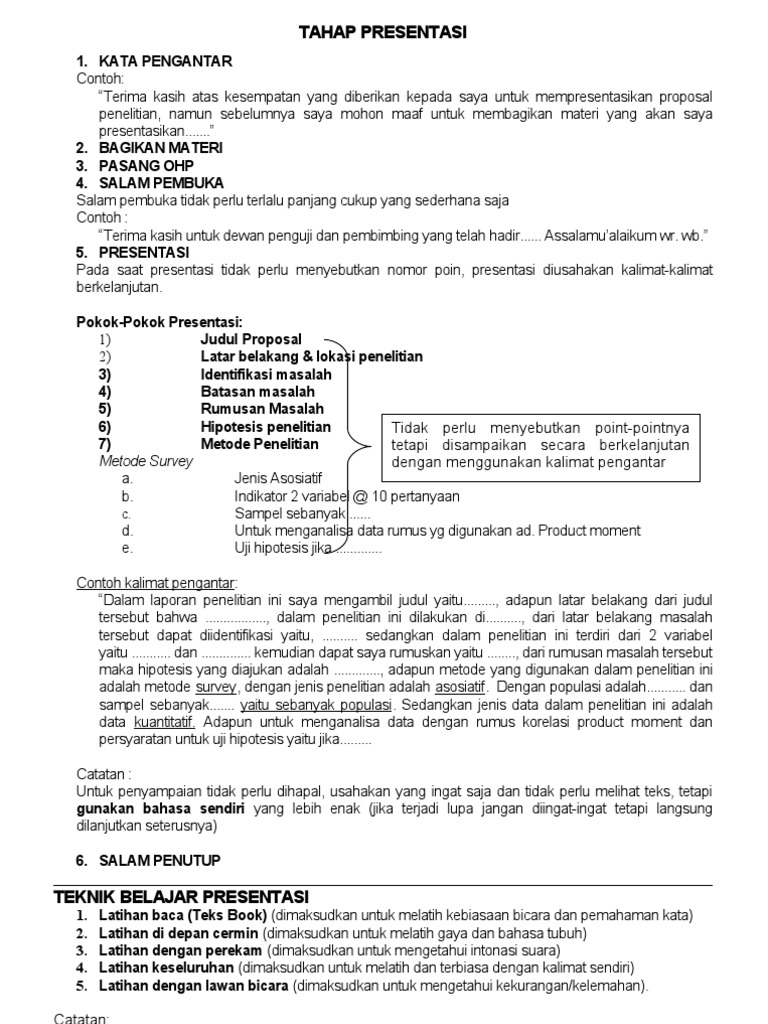 Tahap Presentasi Proposal