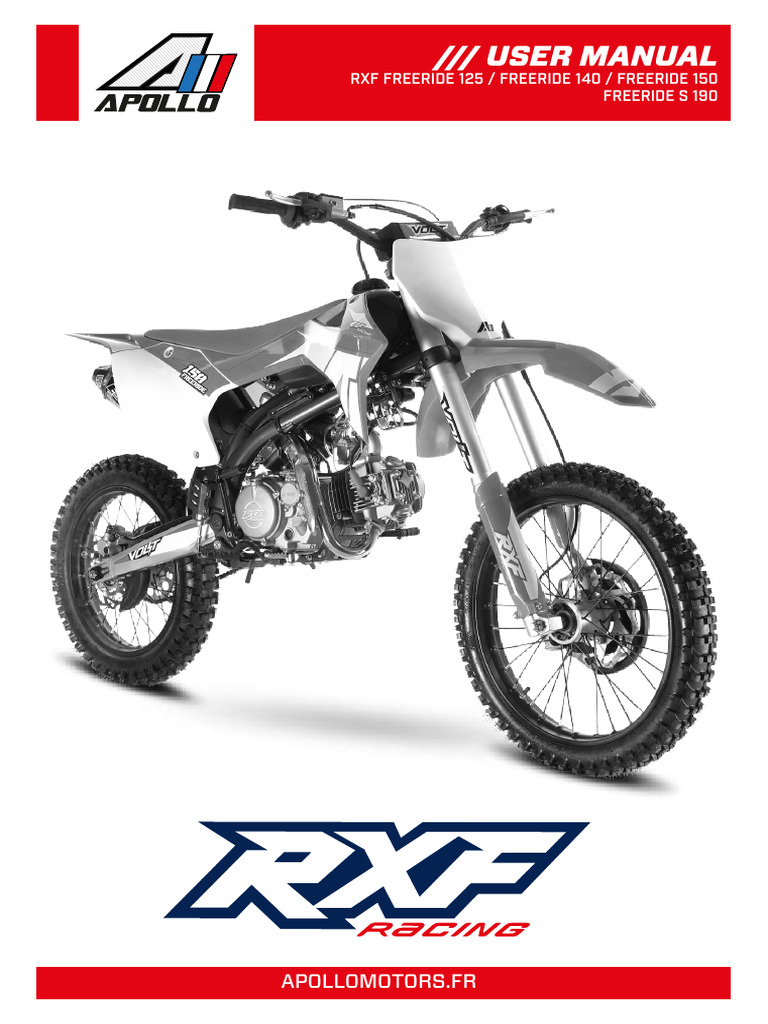 Apollo RXF Freeride User Manual | PDF | Motorcycle | Brake
