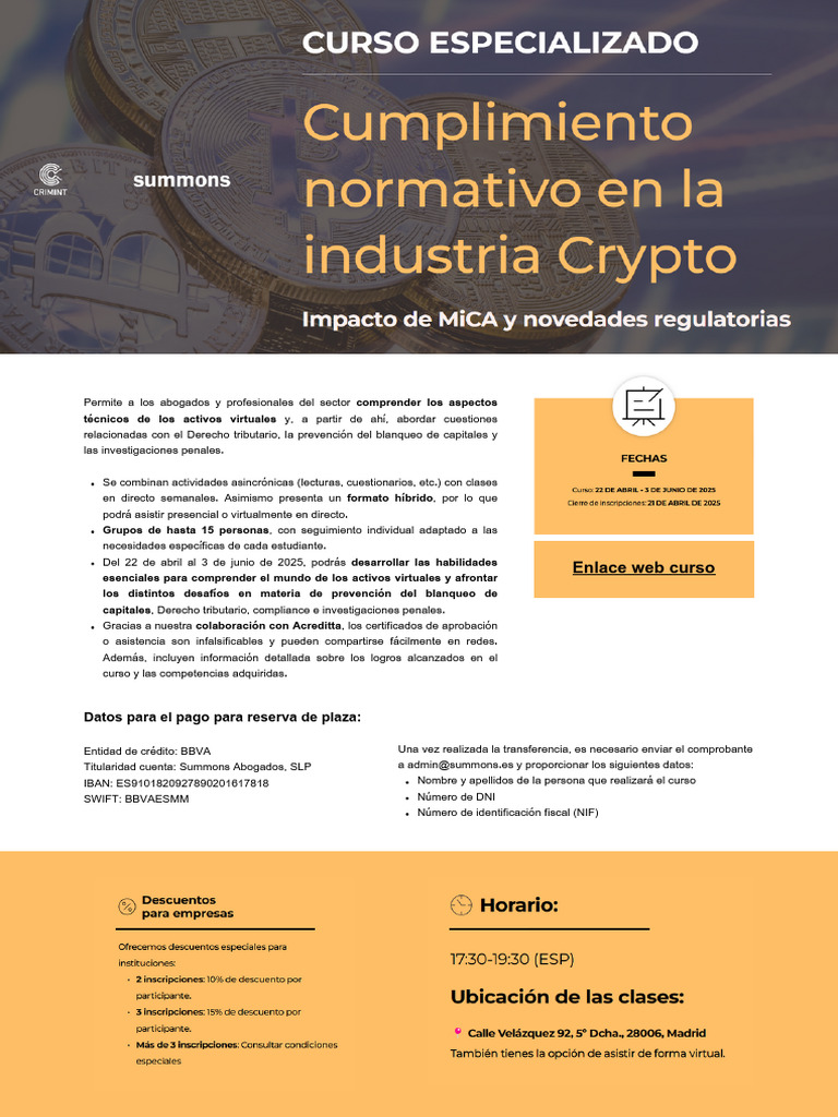 Summons - Crimint - Curso Cumplimiento Normativa Industria Crypto ...