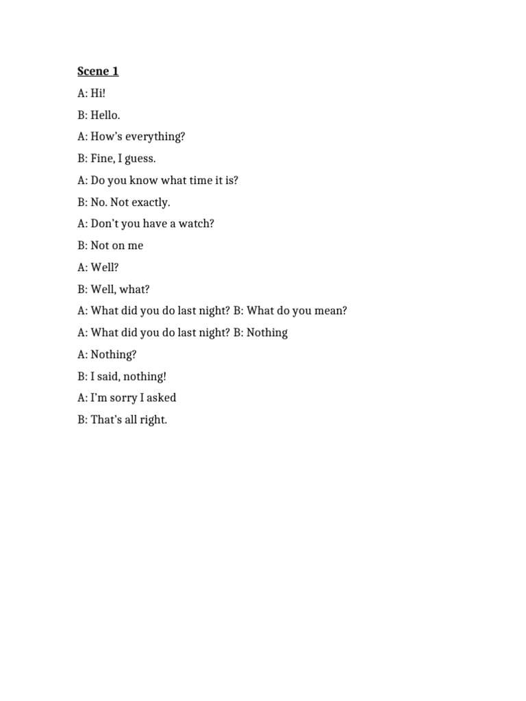 Casual Conversation Script | PDF