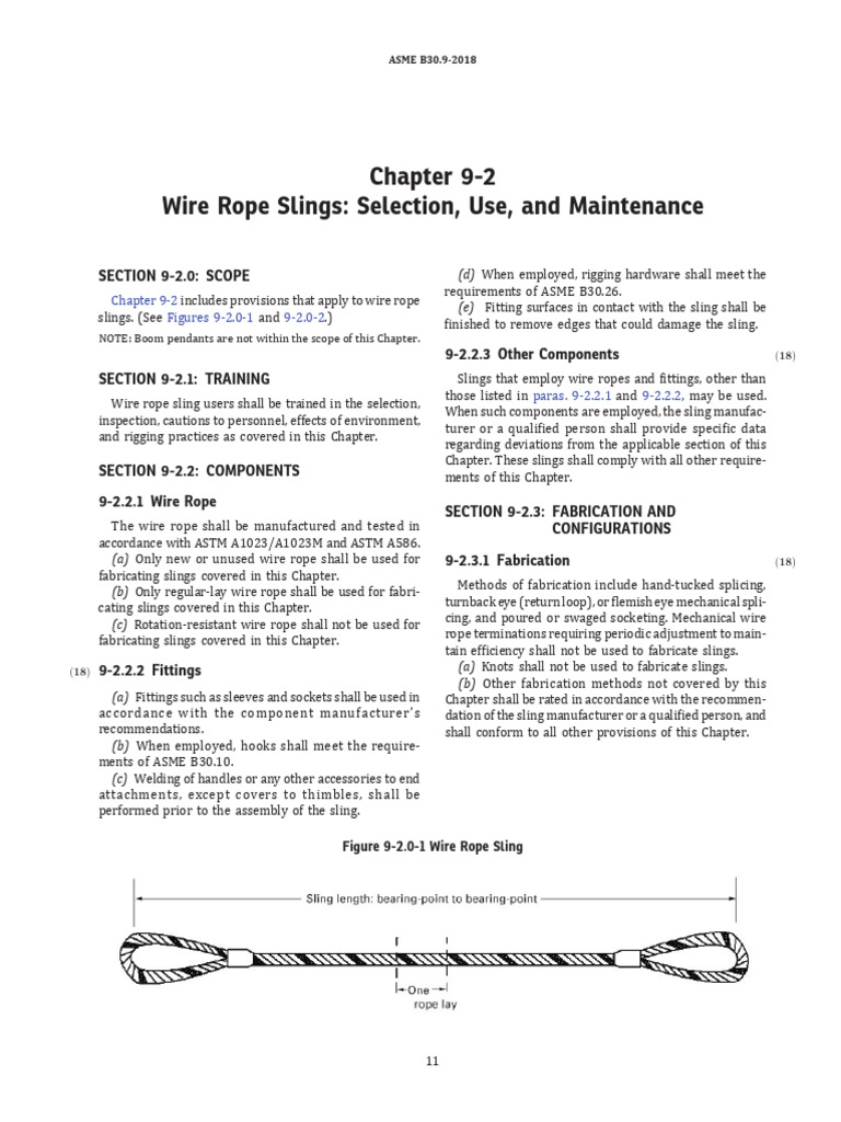 ASME B30.9 Wire Rope Sling Guide | PDF | Wire | Manufactured Goods
