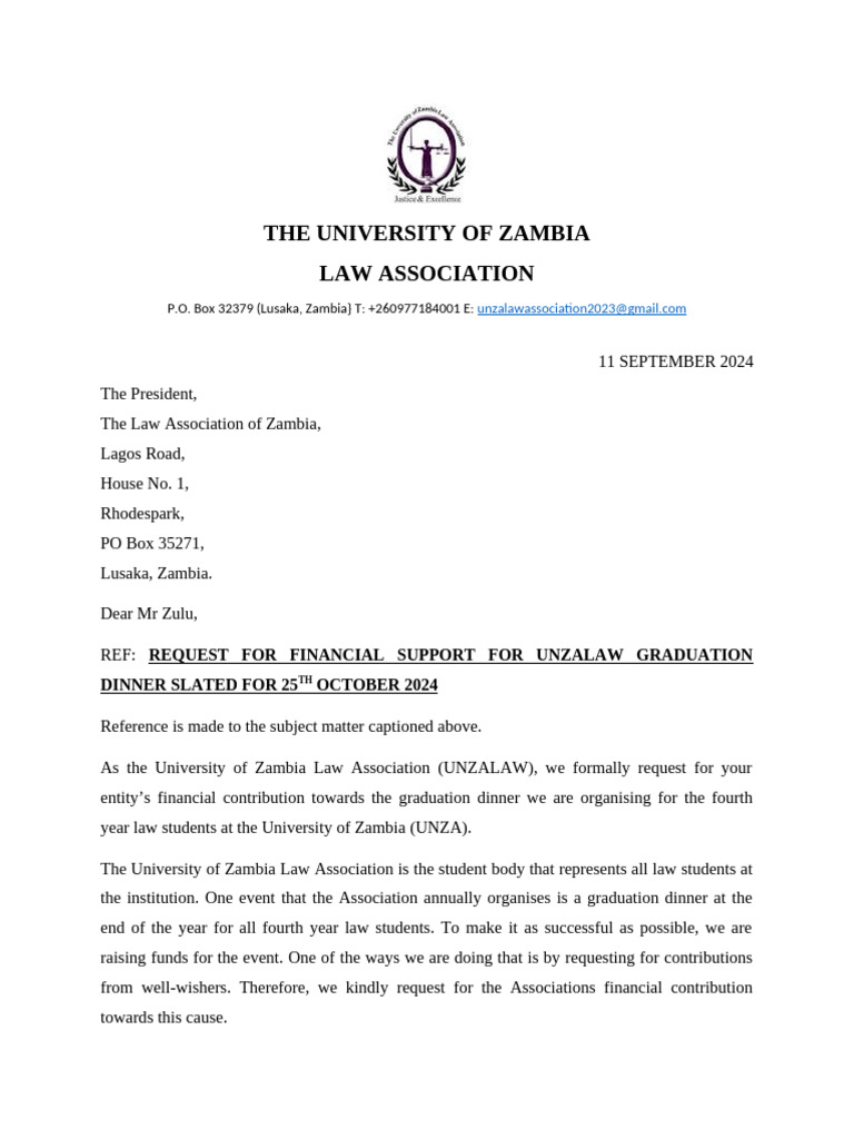 The University of Zambia Law Association: P.O. Box 32379 (Lusaka ...