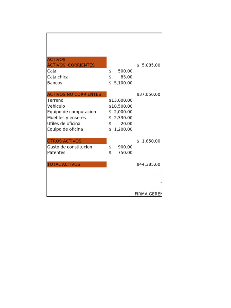 Balance General al 01 de enero 2025 | PDF