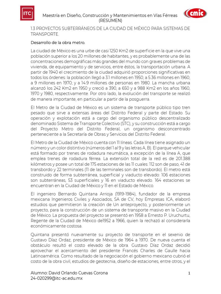 Proyectos del Metro en Ciudad de México | PDF | Transporte | Transporte ...