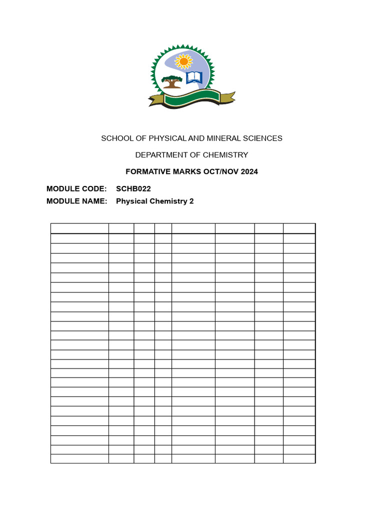 2024 Schb022 Formative Marks - Final | PDF