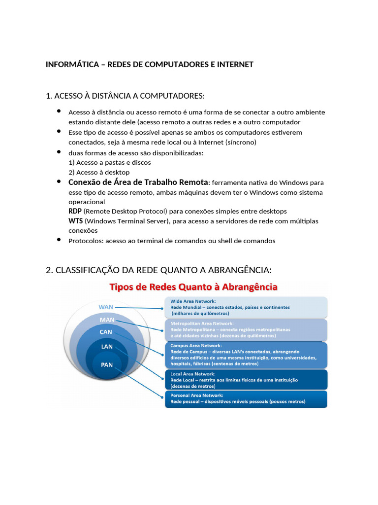 Redes de Computadores e Acesso Remoto | PDF | Rede de computadores ...