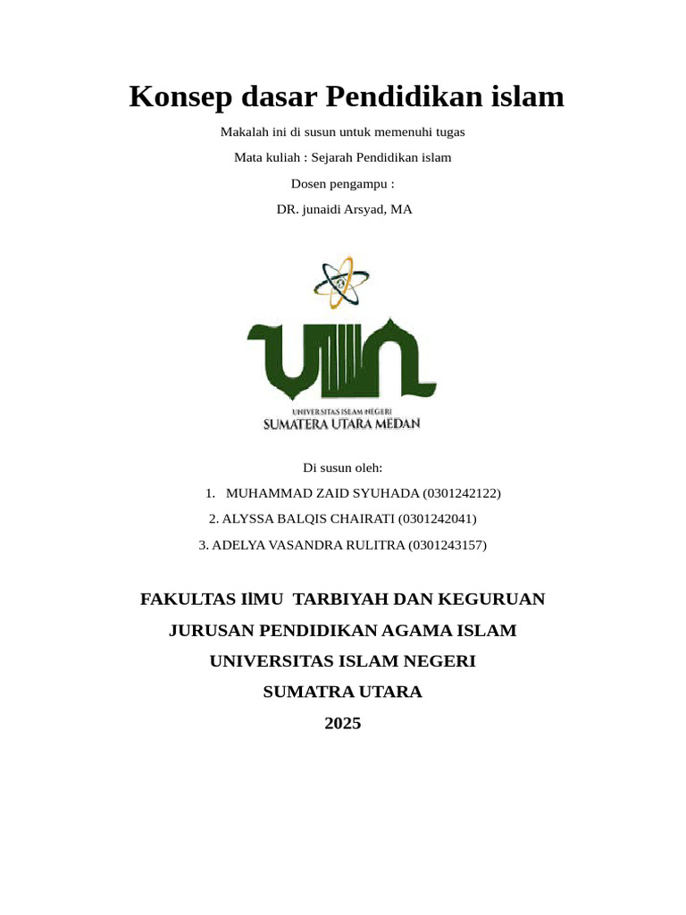 Konsep Dasar Pendidikan Islam | PDF