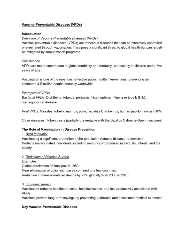 Overview of Vaccine-Preventable Diseases | PDF | Vaccines | Vaccination