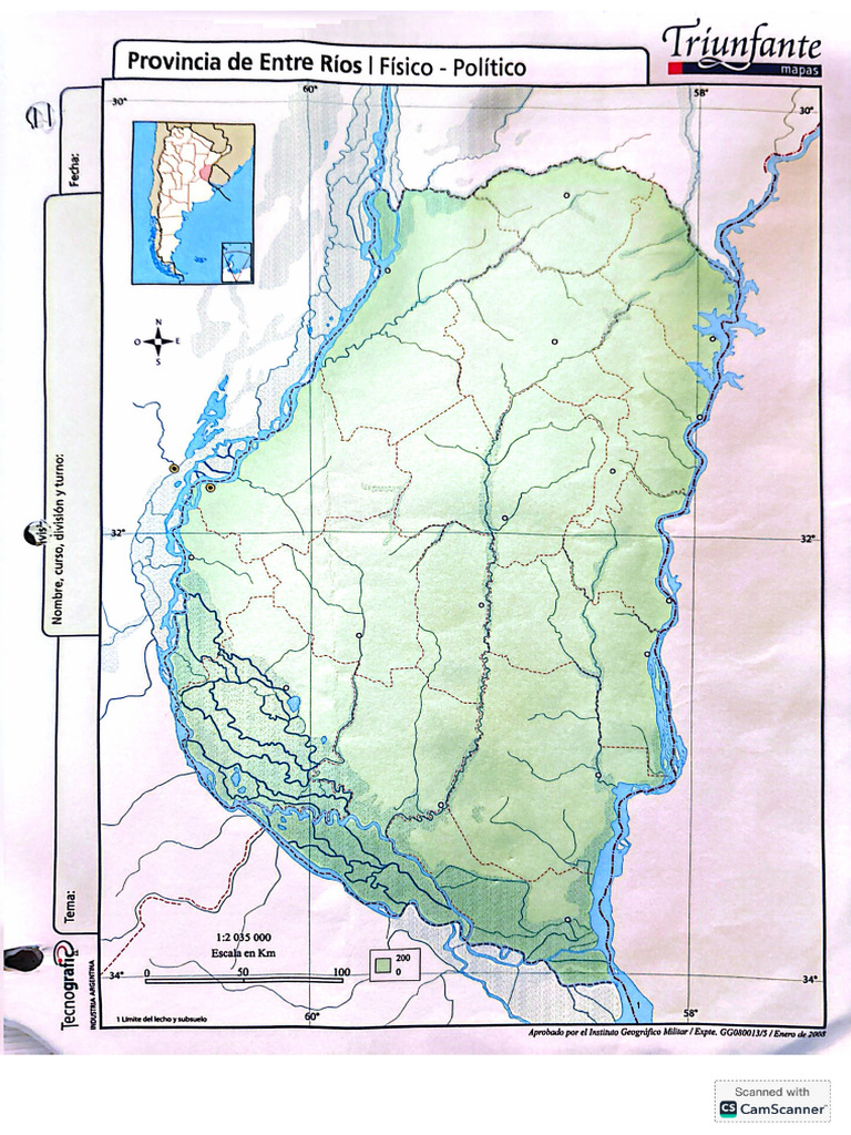 Mapa Provincia de Entre Ríos Fisico y Político | PDF