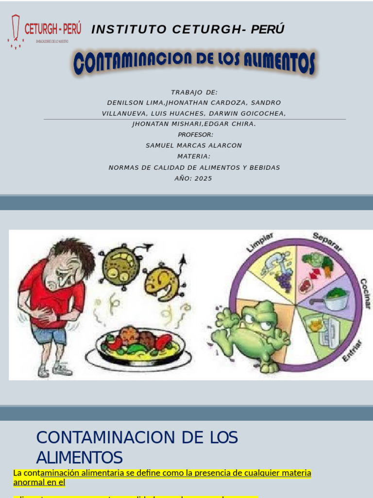 Contaminacion de Los Alimentos | PDF | Alimentos | Contaminación