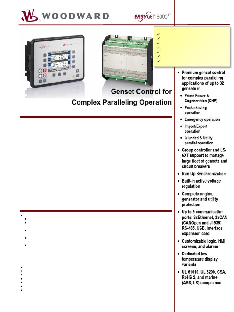 easYgen-3500XT Genset Control Specs | PDF | Alternating Current ...