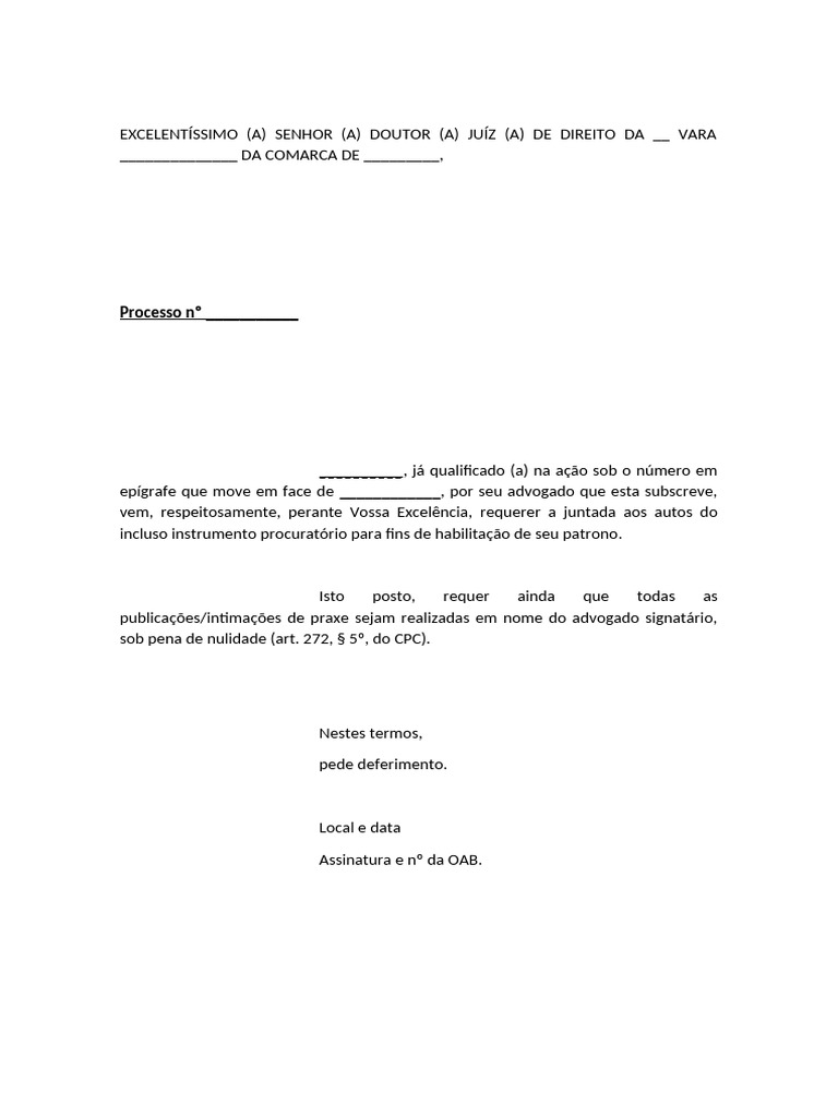 Pedido de Habilitação - Cível | PDF