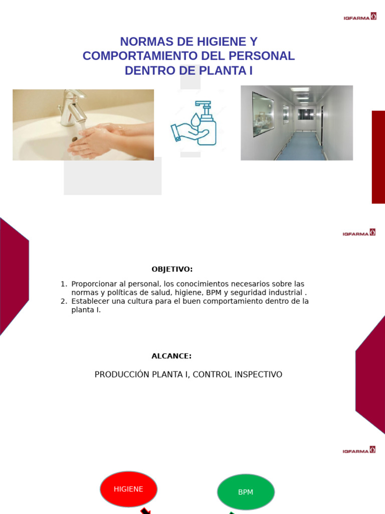 Normas de Higiene y Comportamiento Del Personal Dentro de Planta I ...