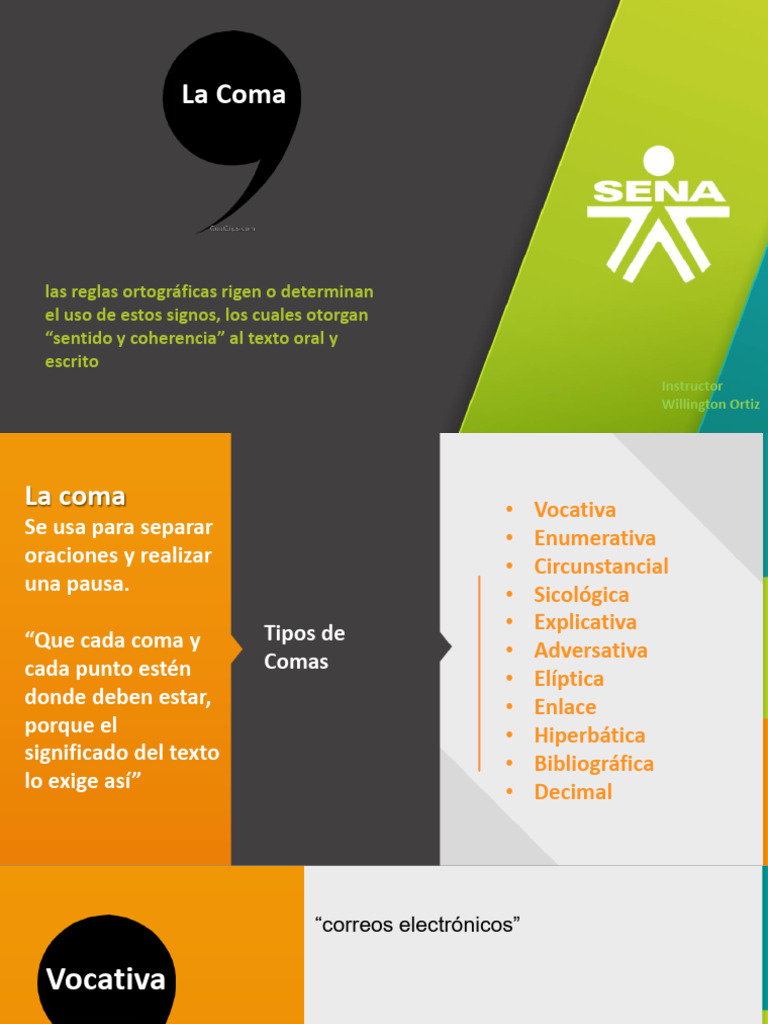 LA COMA PRESENTACIÓN FINAL | PDF | Coma | Sintaxis