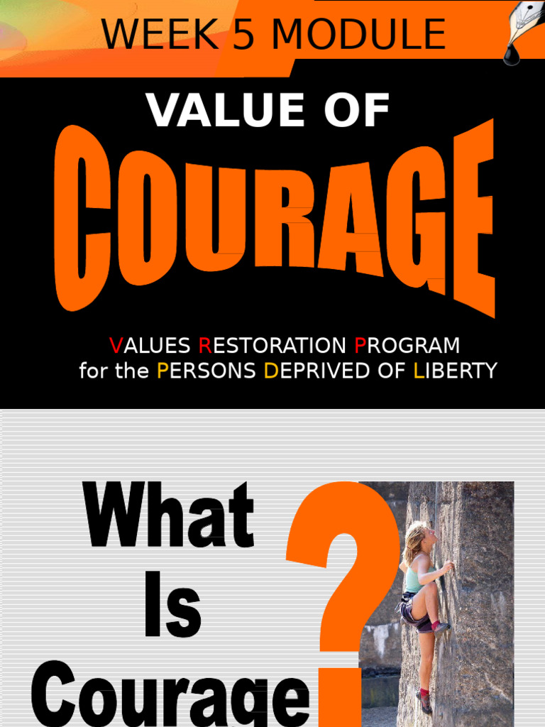 Week 5 - Value of Courage | PDF | Courage | Fear