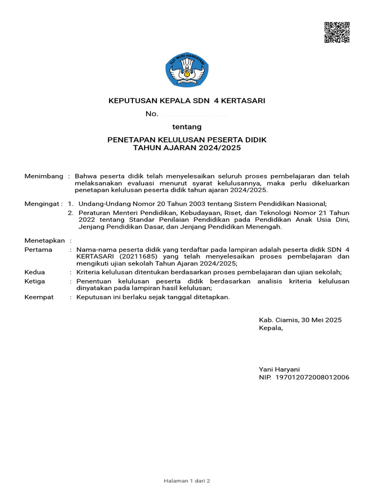 Sk simulasi kelulusan e ijazah pdf
