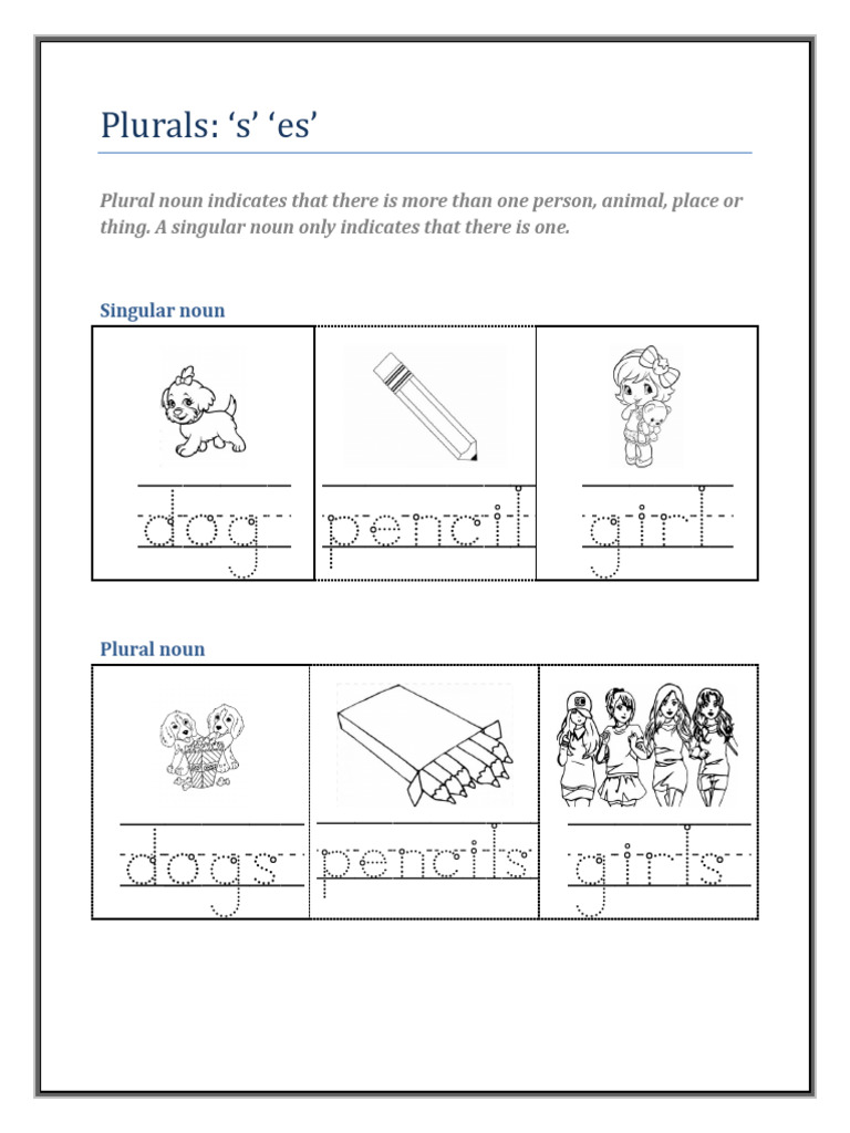Understanding Plurals: 's' and 'es' | PDF