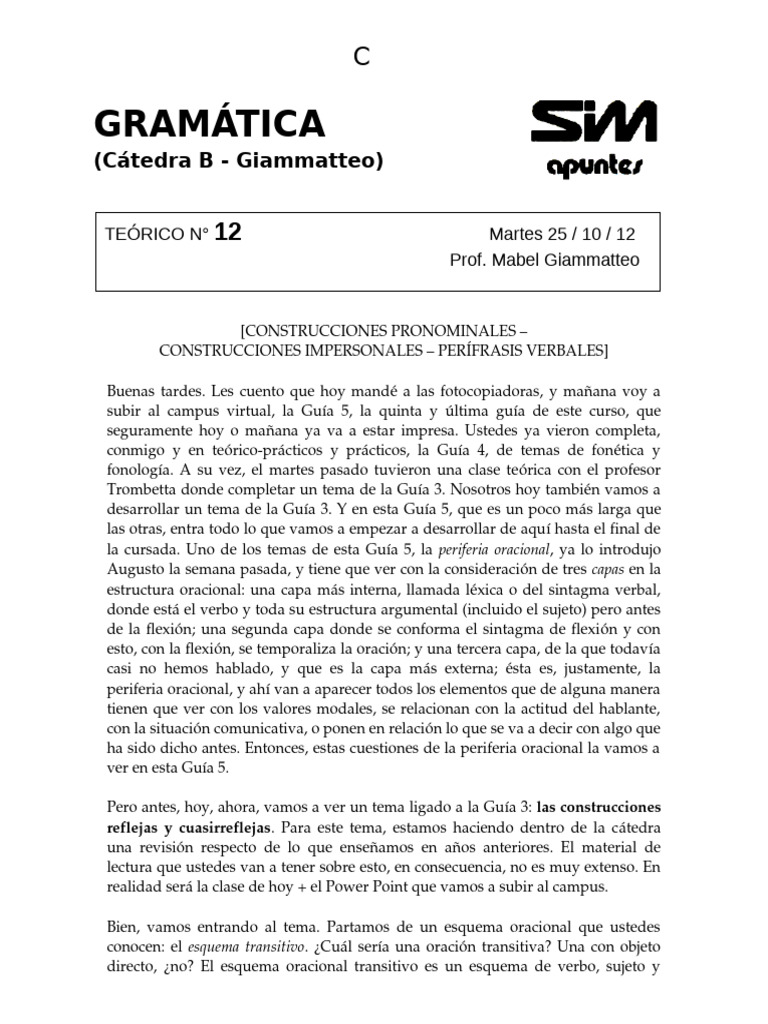 Construcciones Reflexivas y Recíprocas | PDF | Asunto (gramática) | Verbo