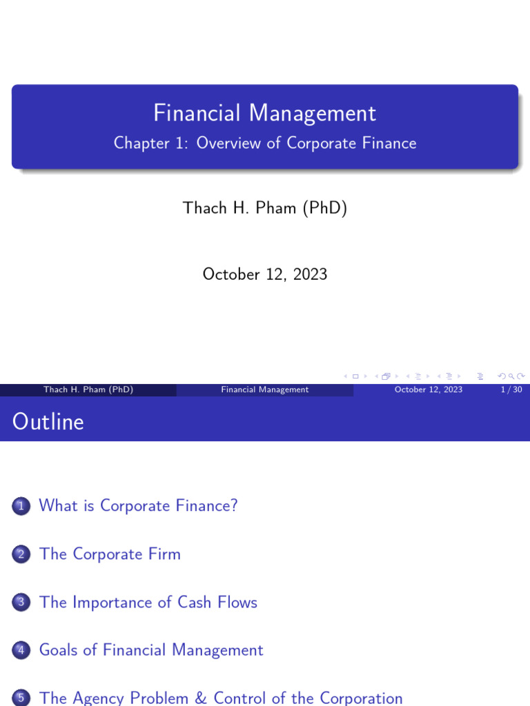 Corporate Finance Overview and Goals | PDF | Partnership | Money