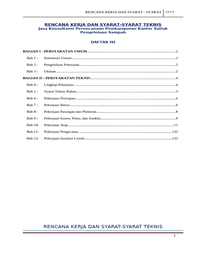 Rencana Kerja Pembangunan Kantor 2024 | PDF