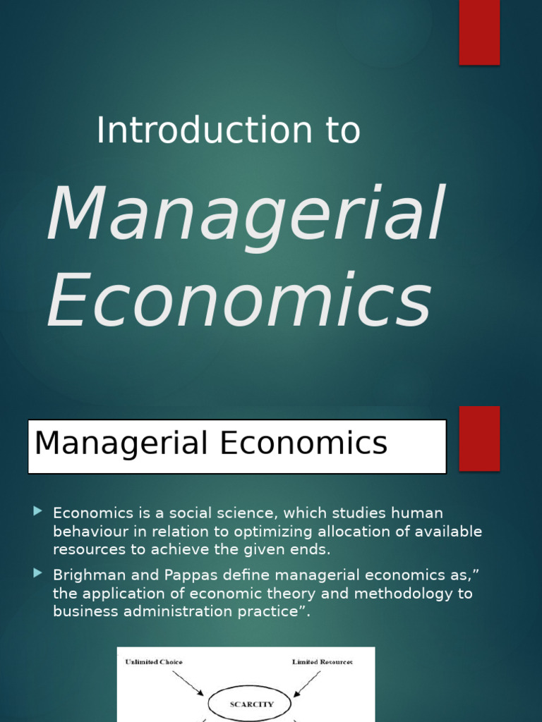 Lesson 1 Introduction To Managerial Econ - New | PDF | Economics ...