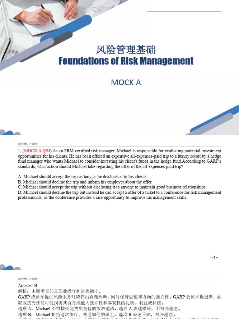 Risk Management Principles and Practices | PDF | Capital Asset Pricing ...