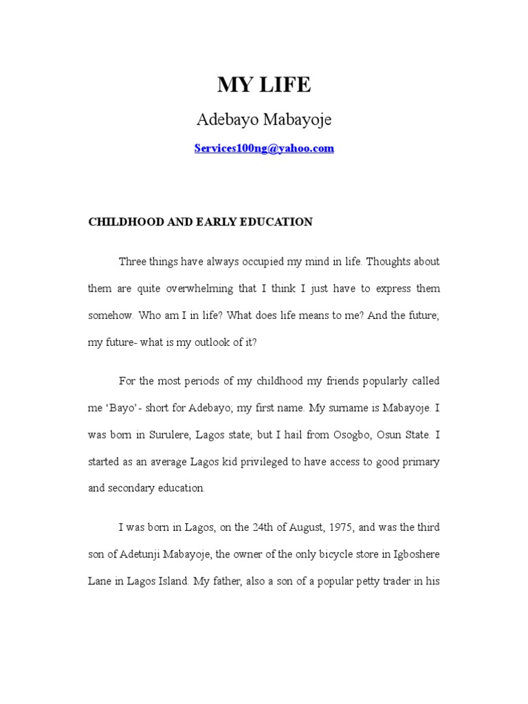 MY LIFE: An Autobiography | Science