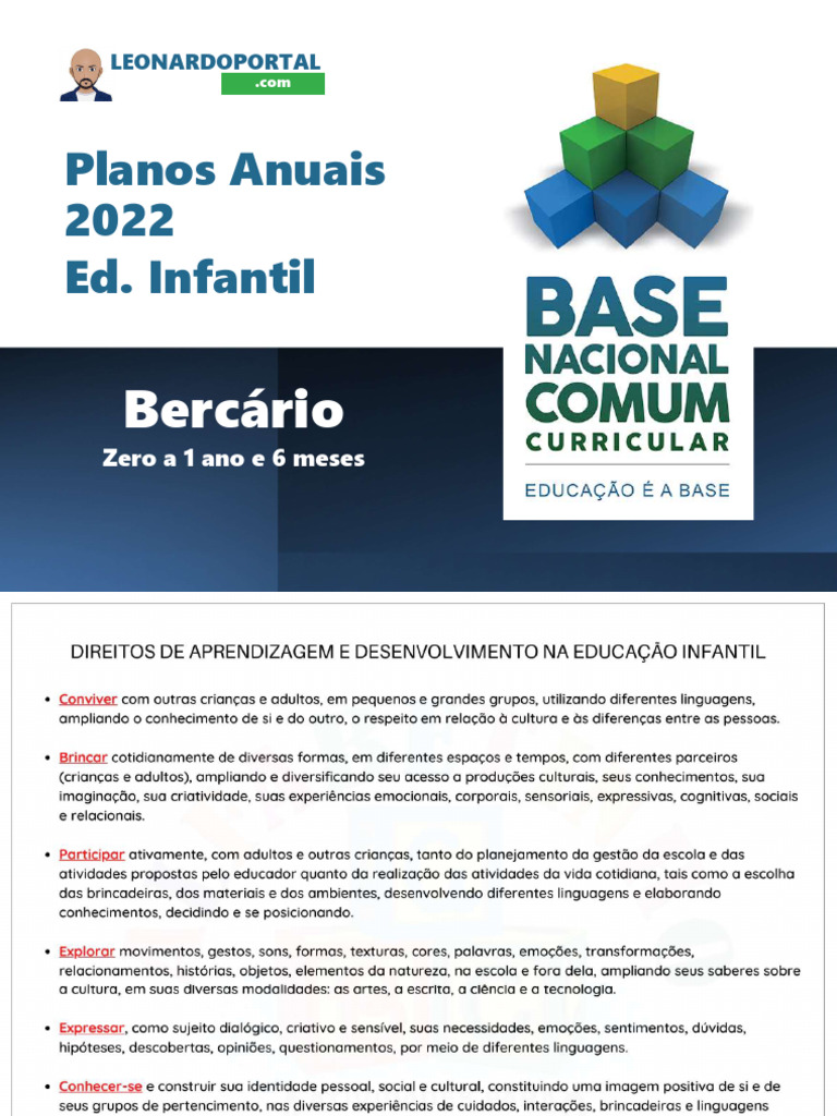 000 Planejamento Anual Berçário 0 A 1 Ano | PDF