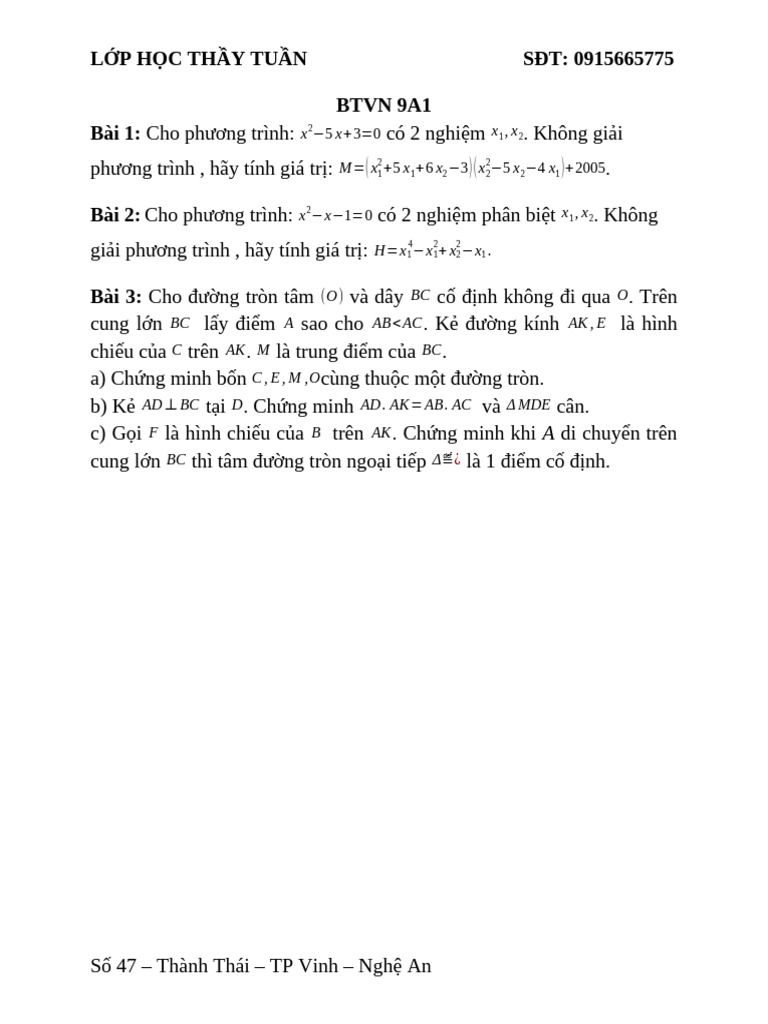 BTVN 9a1 11 | PDF