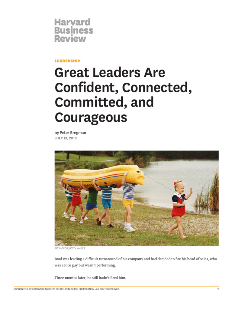 Great Leaders Are Confident, Connected, Commited, and Courageous | PDF ...