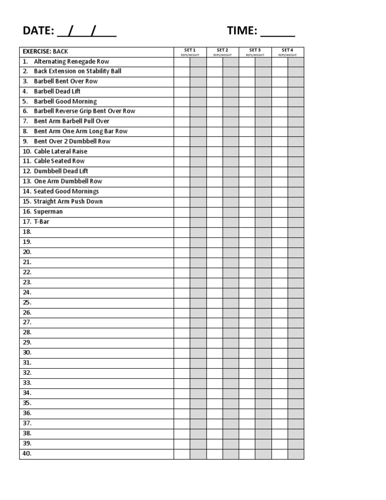 Back Workout Routine with Exercises | PDF