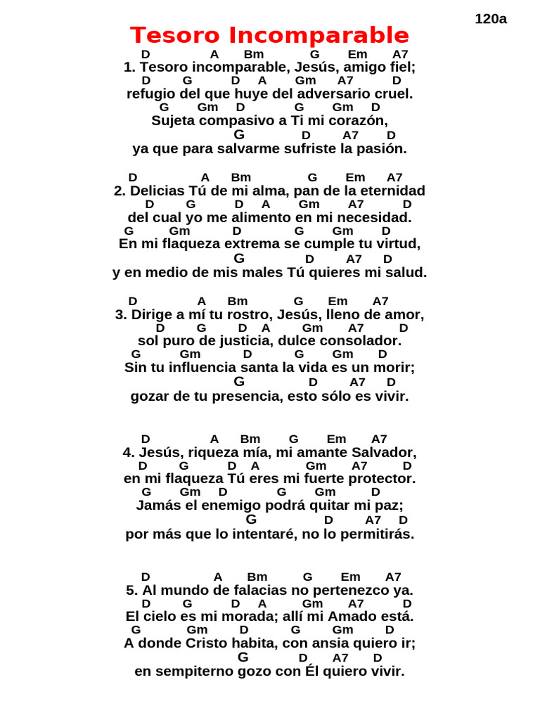 120a. Tesoro Incomparable (d) | PDF
