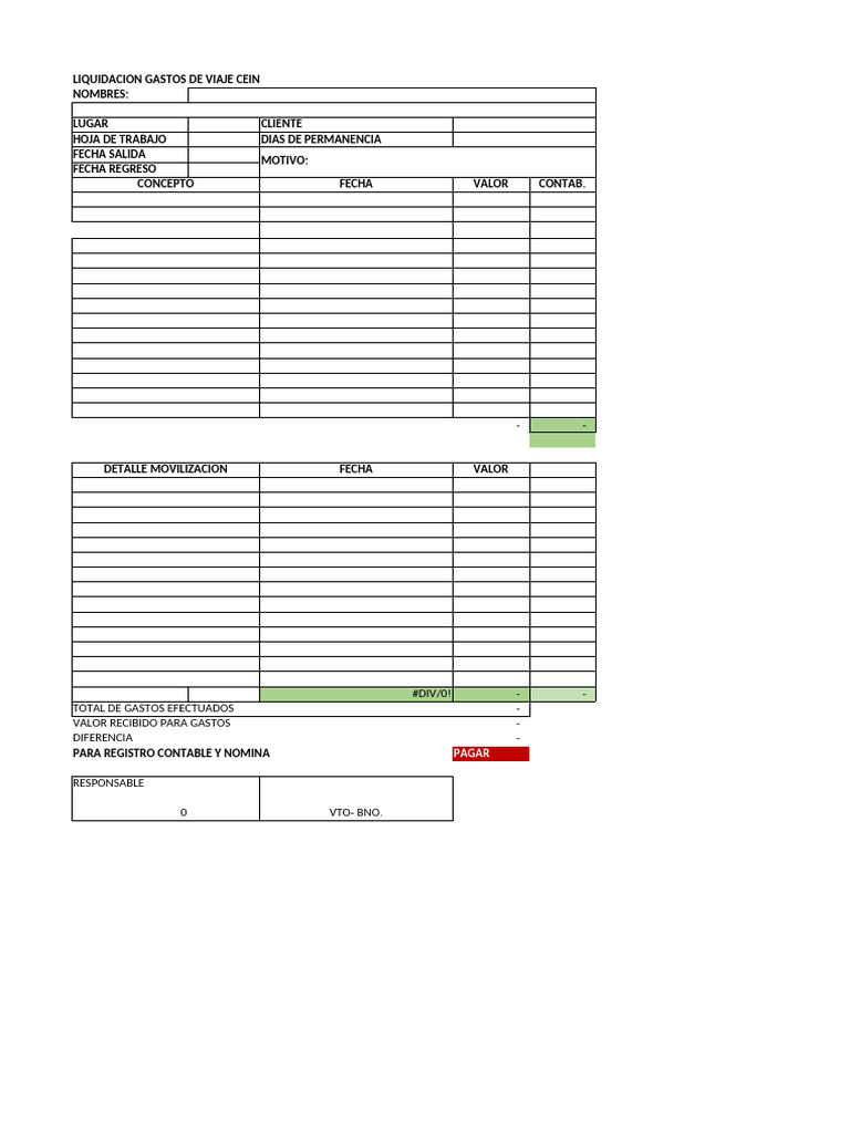 Formato Viaticos | PDF