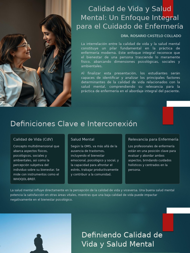 Calidad de Vida y Salud Mental Un Enfoque Integral para El Cuidado de ...