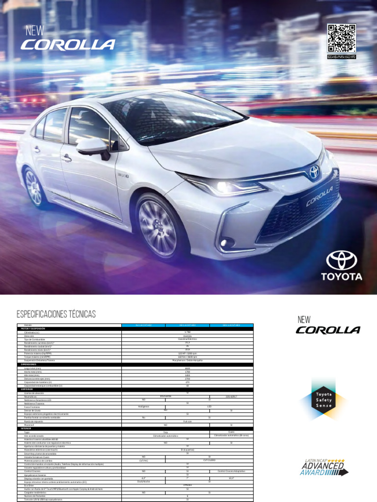 Ficha Técnica Toyota Corolla Hybrid 2025 | PDF | Vehículos terrestres ...