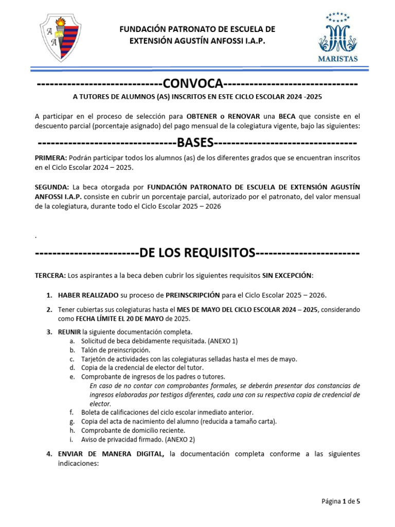 Convocatoria Becas Escuelas 2025-2026 | PDF | Zip (formato de archivo)