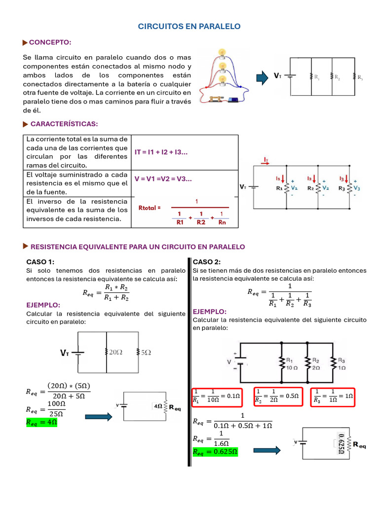 Circuitos en Paralelo | PDF | Red eléctrica | Resistencia Eléctrica y ...