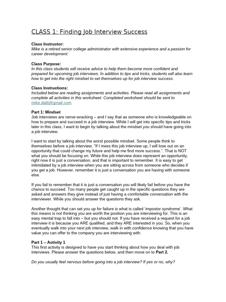 Master Job Interview Mindset & Prep | PDF | Job Interview | Social Media