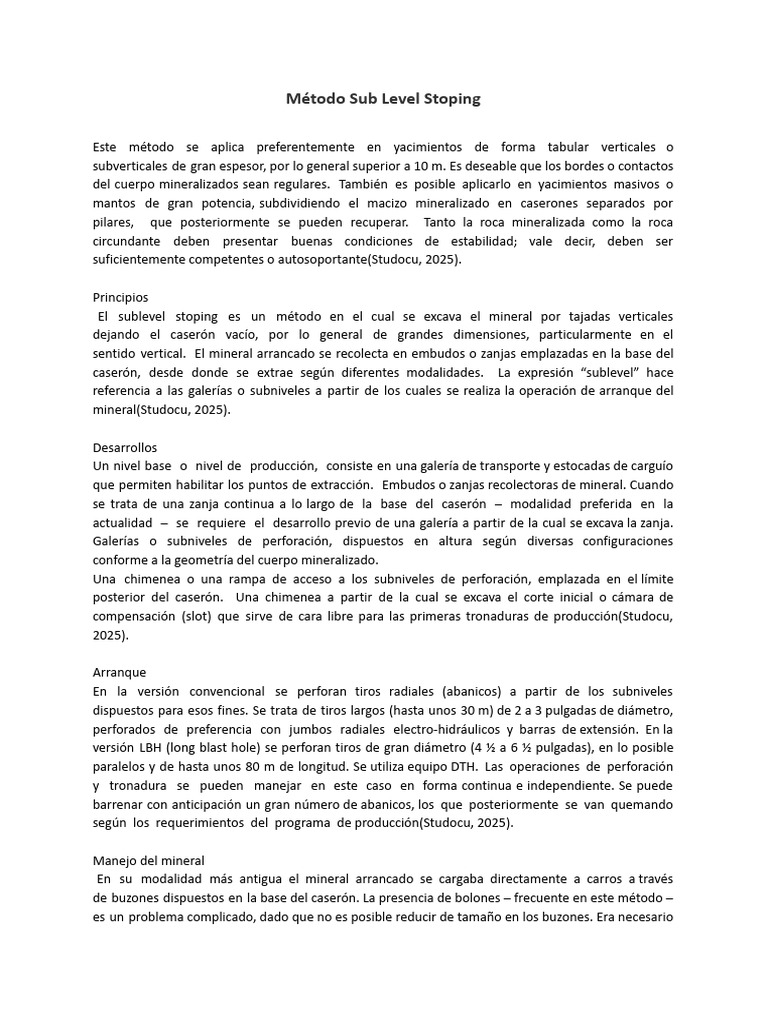 Sublevel Stoping | PDF