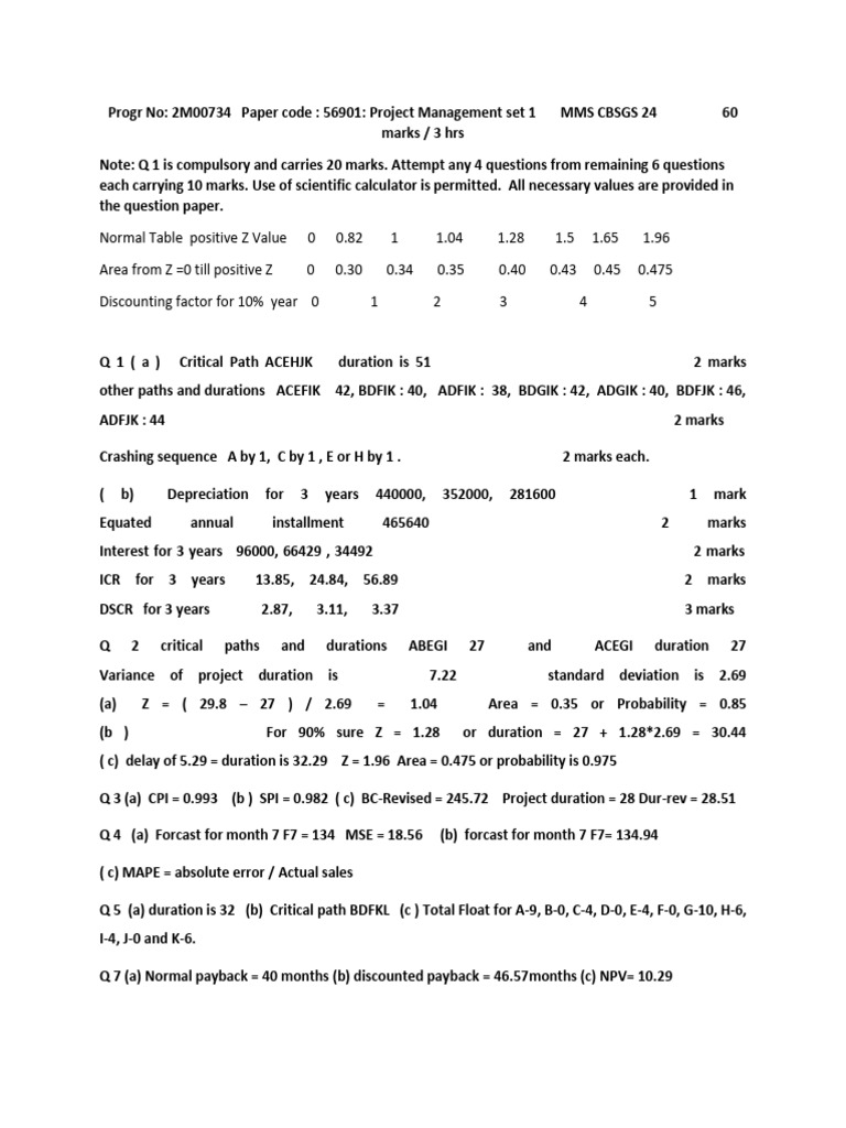 6a.56901 - Q Paper Model Answer - 20.06.2024 | PDF | Forecasting ...