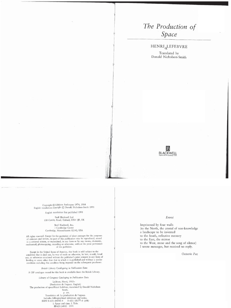 Lefebvre, H. (1984) The Production of Space PDF