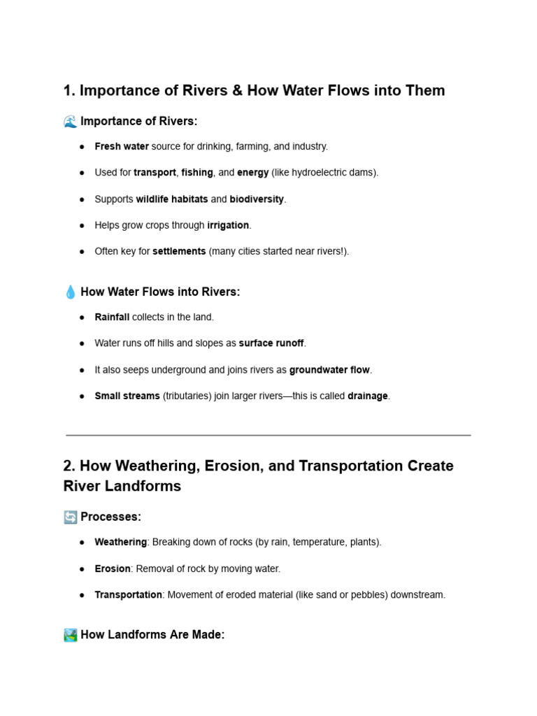 Rivers Overview Resource | PDF | River | Erosion