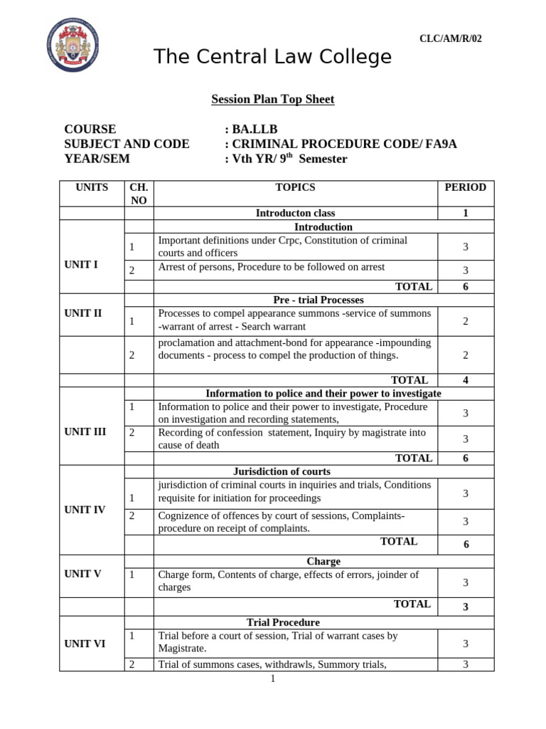 2-Session Plan Top Sheet | PDF | Bail | Criminal Procedure In South Africa