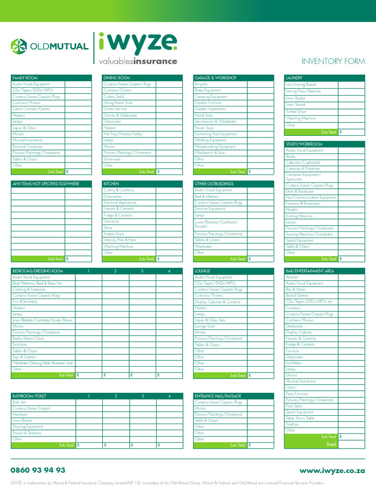 Room Inventory Form Overview | PDF | Bedroom | Bed