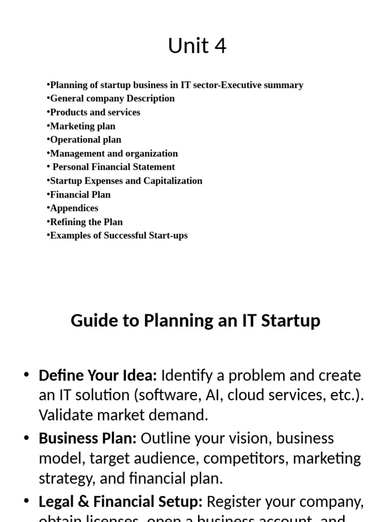 IT Startup Business Planning Guide | PDF | Expense | Startup Company