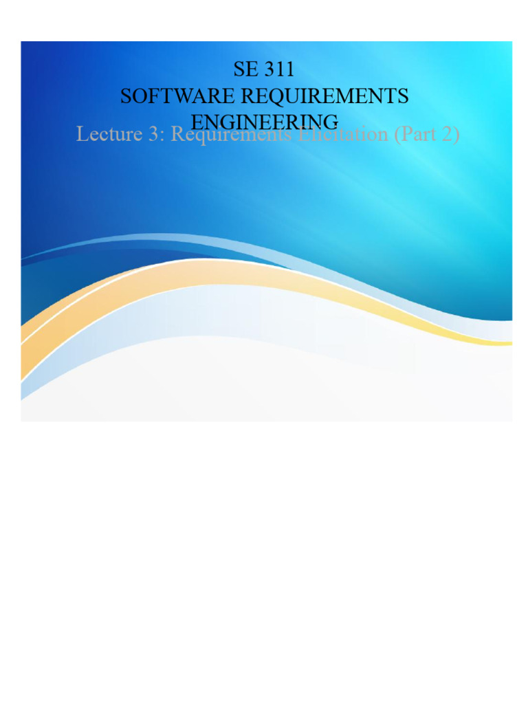 Se 311 - Lec3 - Requirements Elicitation (Part 2) | PDF | Brainstorming ...
