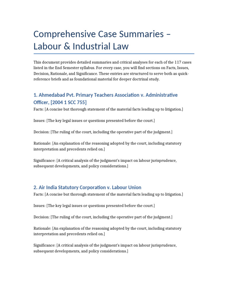Comprehensive Case Summaries | PDF | Precedent | Judgment (Law)