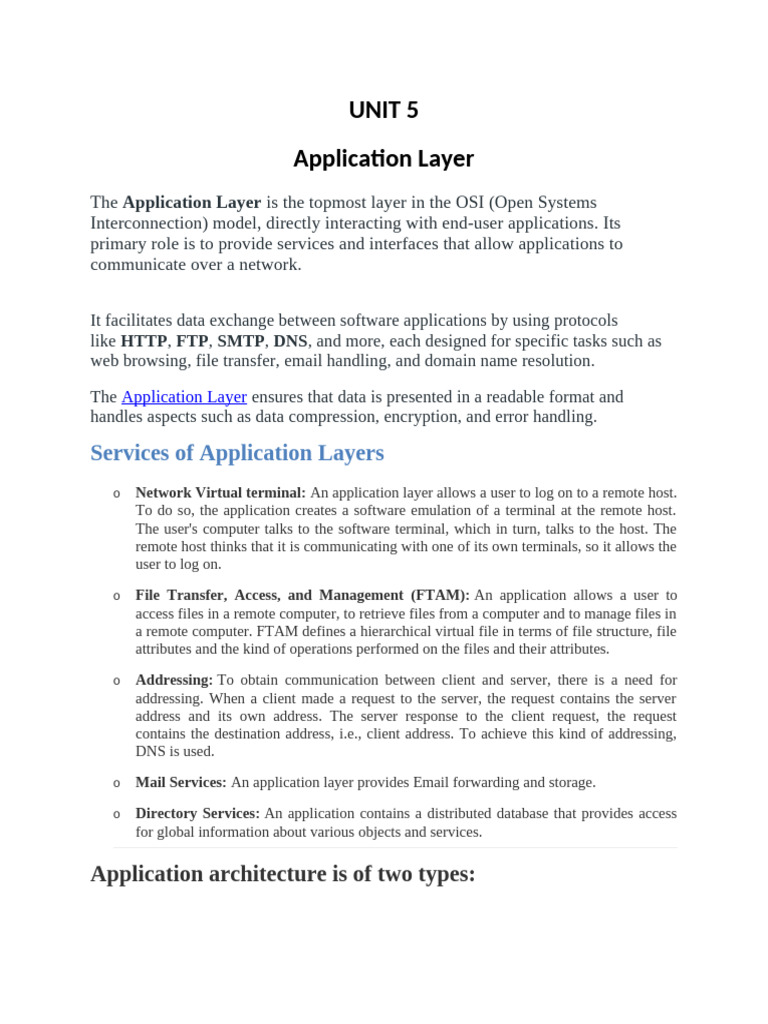Understanding the Application Layer in OSI | PDF | World Wide Web ...